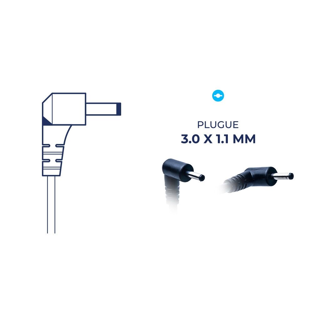 Fonte Carregador 19 V 2.1 A 40 W 3.0 mm x 1.1 mm